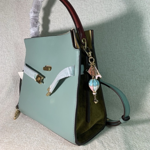 NEW Tory Burch Lee Radziwill Double Small Rivulet Leather Shoulder Bag/Satchel - Picture 3 of 14